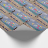 Hawaiiaanse kerst op het strand cadeaupapier (Hoek)