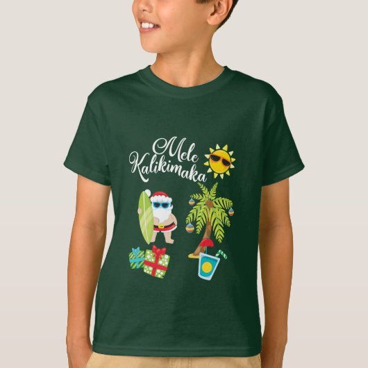 Hawaiiaanse kerst. Santa Claus Mele Kalikimaka. T-shirt (Voorkant)