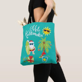 Hawaiiaanse kerst. Santa Claus Mele Kalikimaka. Tote Bag (Dichtbij)