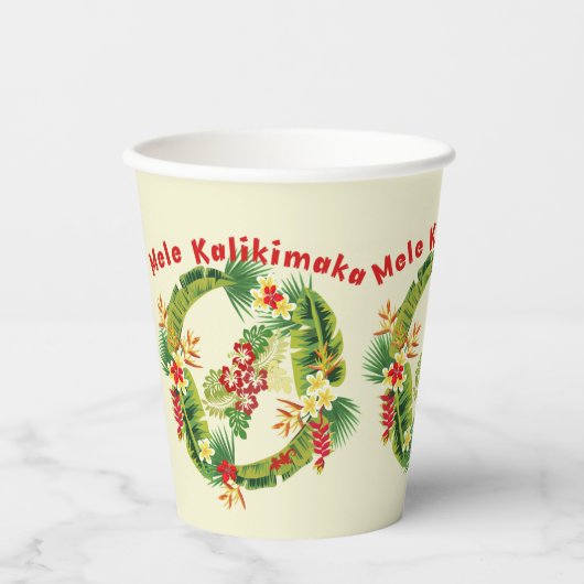 Hawaiiaanse kerstbeker papieren bekers (Voorkant)