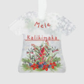 Hawaiiaanse kerstbloemen Aloha Shirt Ornament (voorkant)