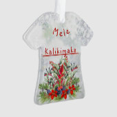 Hawaiiaanse kerstbloemen Aloha Shirt Ornament (voorkant)