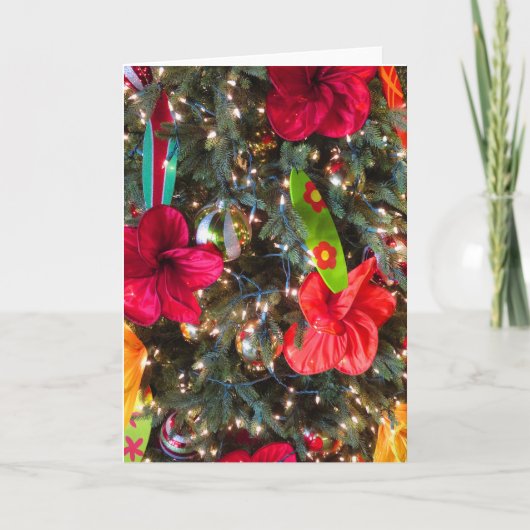 Hawaiiaanse kerstboom feestdagen kaart (Voorkant)