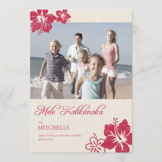 Hawaiiaanse kerstkaarten feestdagenkaart (Voorkant)