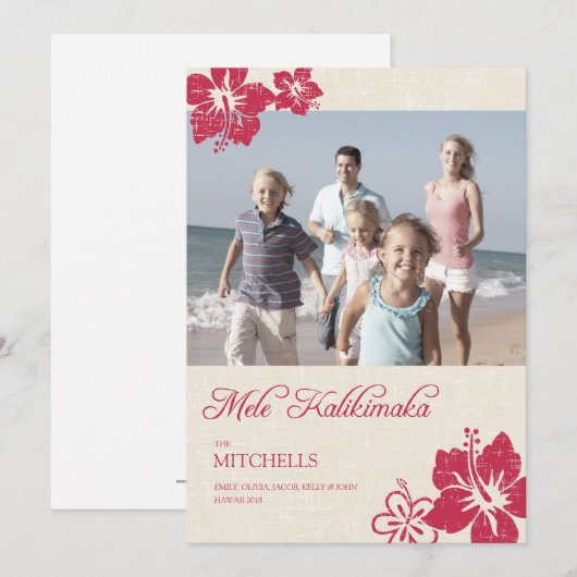 Hawaiiaanse kerstkaarten feestdagenkaart (Voorkant / Achterkant)