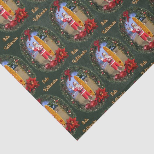 Hawaiiaanse Kerstman met Surfboard Tissuepapier (Detail)