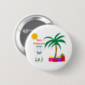 Hawaiiaanse Kerstmis van de poedel Ronde Button 5,7 Cm (Voorkant /achterkant)