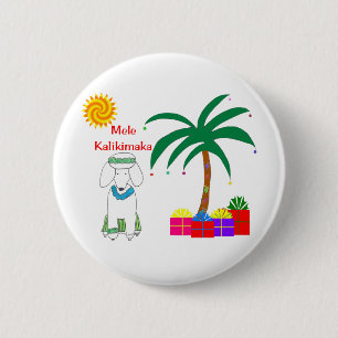 Hawaiiaanse Kerstmis van de poedel Ronde Button 5,7 Cm