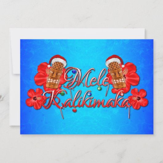 Hawaiiaanse Kerstmis van Kalikimaka Tiki van Mele Feestdagenkaart (Voorkant)