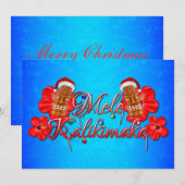 Hawaiiaanse Kerstmis van Kalikimaka Tiki van Mele Feestdagenkaart (Voorkant / Achterkant)