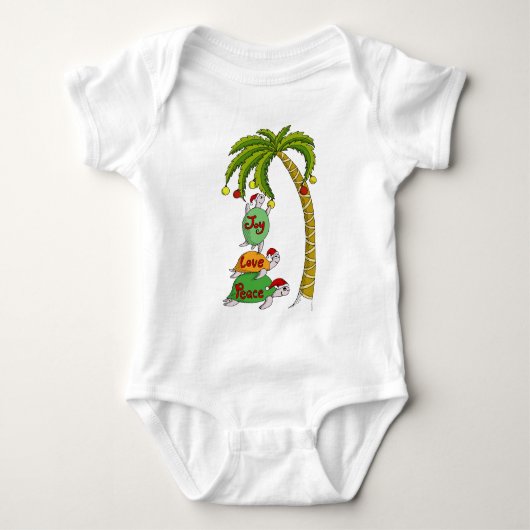 Hawaiiaanse kerstschildpad Santas Romper (Voorkant)