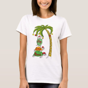 Hawaiiaanse kerstschildpad Santas T-shirt