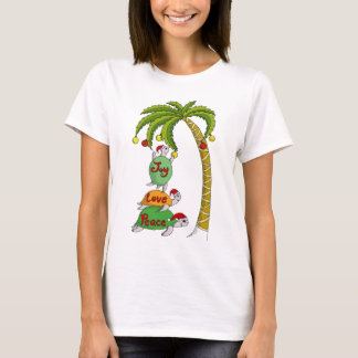 Hawaiiaanse kerstschildpad Santas T-shirt