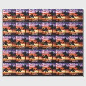 Hawaiiaanse kerstzonsondergang cadeaupapier (Vlak)