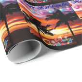 Hawaiiaanse kerstzonsondergang cadeaupapier (Rol Hoek)