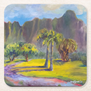 Hawaiiaanse Kualoa Ranch Kartonnen Onderzetters
