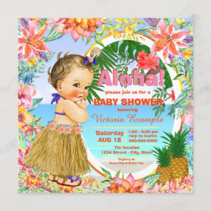 Hawaiiaanse Luau Baby Shower Kaart