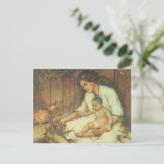 Hawaiiaanse moeder en kind briefkaart (Staand voorkant)