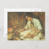 Hawaiiaanse moeder en kind briefkaart (Voorkant / Achterkant)