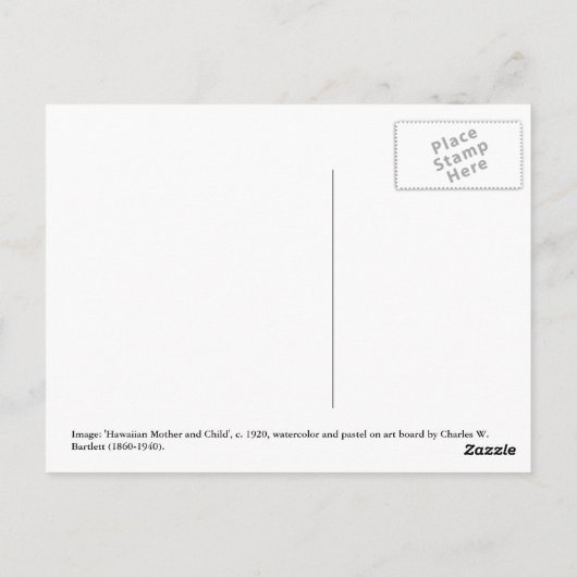 Hawaiiaanse moeder en kind briefkaart (Achterkant)