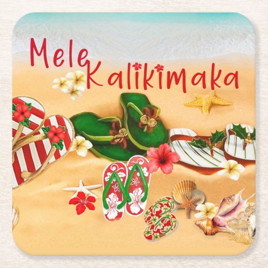 Hawaiiaanse Onderzetters voor kerstbedekking (Voorkant)