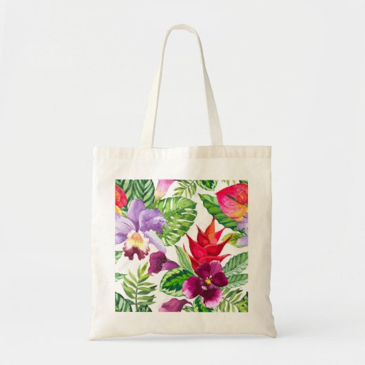 Hawaiiaanse orchidebloemen canvas tas (Voorkant)