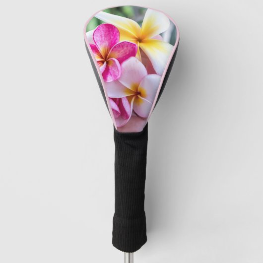 Hawaiiaanse orchidee roze en witte golfvezel golfheadcover (Voorkant)