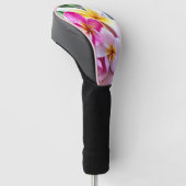 Hawaiiaanse orchidee roze en witte golfvezel golfheadcover (Schuin)