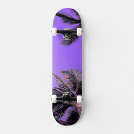 Hawaiiaanse palmbomen skateboard, paars persoonlijk skateboard