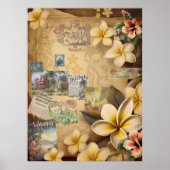  Hawaiiaanse plakboek pagina Plumeria Poster (Voorkant)