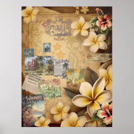  Hawaiiaanse plakboek pagina Plumeria Poster
