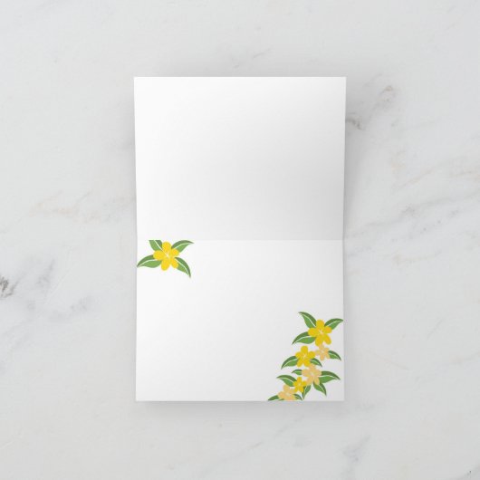 Hawaiiaanse Plumeria dankt u nota neemt van Kaart (Binnen)