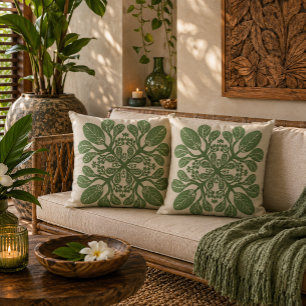 Hawaïïaanse quilt Naupaka ontwerp Kussen