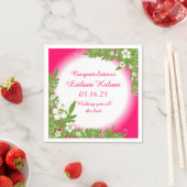 Hawaiiaanse roze hibiscus afstuderen papieren serv servetten (Insitu)