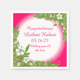 Hawaiiaanse roze hibiscus afstuderen papieren serv servetten