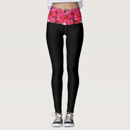 Hawaiiaanse roze plumeria yoga leggings