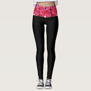 Hawaiiaanse roze plumeria yoga leggings