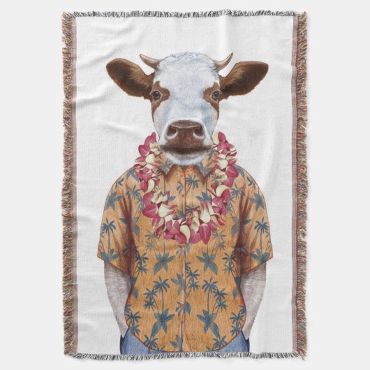 Hawaiiaanse Shirt Cow Deken (Voorkant Verticaal)