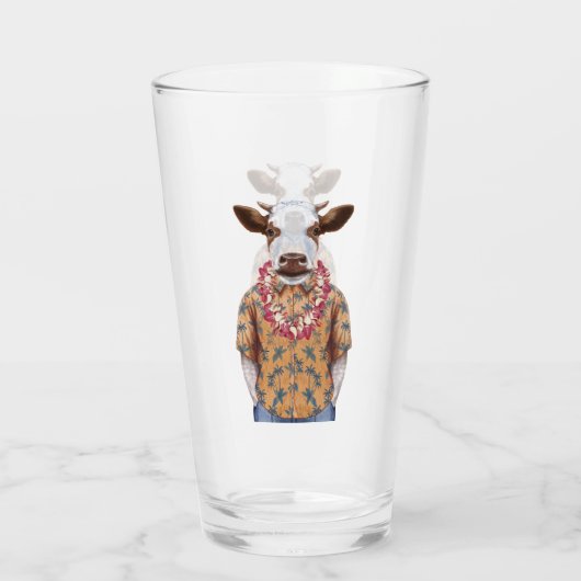 Hawaiiaanse Shirt Cow Glas (Achterkant)