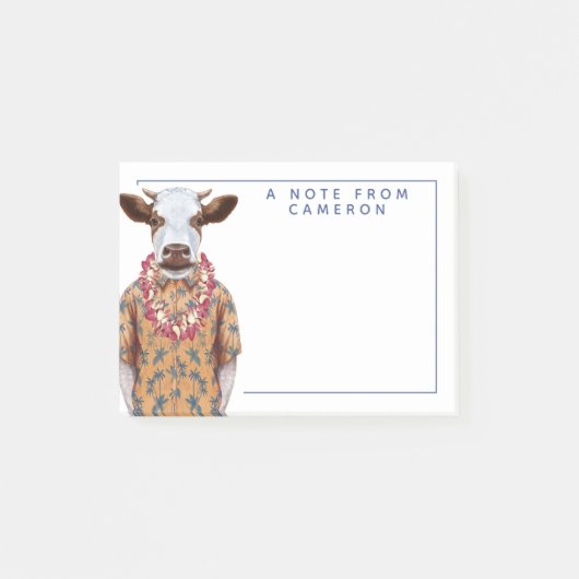 Hawaiiaanse Shirt Cow | Jouw namen toevoegen Post-it® Notes (Voorkant)