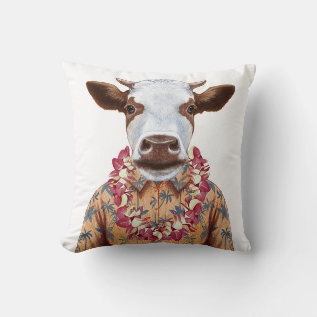 Hawaiiaanse Shirt Cow Kussen (Voorkant)