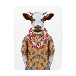 Hawaiiaanse Shirt Cow Magneet