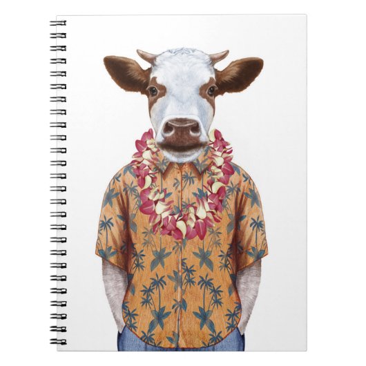 Hawaiiaanse Shirt Cow Notitieboek (Voorkant)