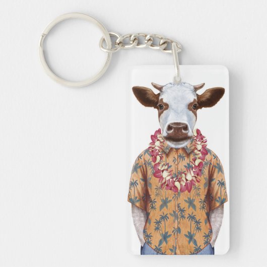 Hawaiiaanse Shirt Cow Sleutelhanger (Voorkant)