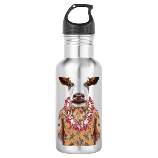 Hawaiiaanse Shirt Cow Waterfles (Voorkant)