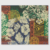 Hawaiiaanse stamelementen en hibiscus fabric patch cadeaupapier (Vlak)
