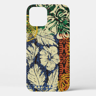 Hawaiiaanse stamelementen en hibiscus fabric patch Case-Mate iPhone case