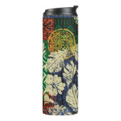 Hawaiiaanse stamelementen en hibiscus fabric patch thermosbeker (Gedraaid links)