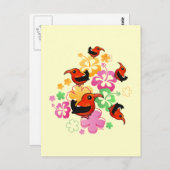 Hawaiiaanse stijl 'I'iwi Briefkaart (Voorkant / Achterkant)