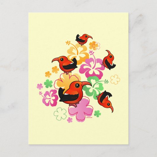 Hawaiiaanse stijl 'I'iwi Briefkaart (Voorkant)